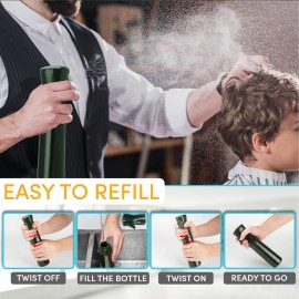 Hula Home Continuous Spray Bottle for Hair (10.1oz/300ml) Empty Ultra Fine Plastic Water Mist Sprayer - For Hairstyling, Cleaning, Salons, Plants, Essential Oil Scents & More - Green Hula Home Continuous Spray Bottle for Hair (10.1oz/300ml) Empty Ultra Fine Plastic Water Mist Sprayer - For Hairstyling, Cleaning, Salons, Plants, Essential Oil Scents & More - Green