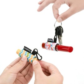 6 Pack Compact Clip-On Lipstick Holder Premium Release Clip Neoprene Sleeve Lip Balm with Clip Fits Most Standard Lip Balm, Large 6 Pack Compact Clip-On Lipstick Holder Premium Release Clip Neoprene Sleeve Lip Balm with Clip Fits Most Standard Lip Balm, Large