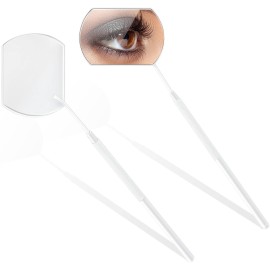 2 Pieces Lash Mirror for Eyelash Extensions Large Square Stainless Steel Eyelash Mirror Lash Tools(White)