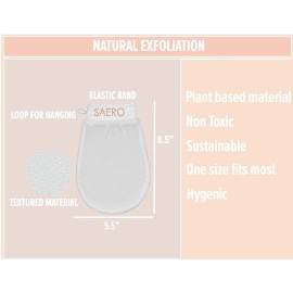 SAERO Exfoliating Glove (1pc) - 100% Vegan Viscose Body Scrub Glove - Traditional Kessa Korean Washcloth - Ideal for Self-Tan Removal & Keratosis Pilaris Treatment