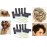16 pc Vintage Style Hair Roller Mini Small Brush Rollers Mesh Curlers Bristles 2x 1/2 Flexible Locking Pins Small Curls Short Hair