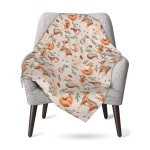 Duduho Cute Forest Animals Baby Blankets Soft Warm Fuzzy Plush Squirrel Mouse Fawn Fox Hare Hedgehog Bird Bed Throw Blanket for Newborn Infant Toddler Girls Boys Kids, 30x40