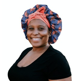 Jumbo Satin Reversible Bonnet with Adjustable Ties and Edge Protection for Long Hair, Braids, Twists, Crochet (19-inch, Monrovia Blooms + Coral Reef Pink) Jumbo Satin Reversible Bonnet with Adjustable Ties and Edge Protection for Long Hair, Braids, Twists, Crochet (19-inch, Monrovia Blooms + Coral Reef Pink)