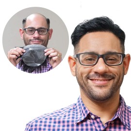 Lordhair Hair System for Men with Human Hair 8x10 inch Hairpiece for Men 0.06mm Super Thin Skin Mens Hair system All V-looped Mens Toupee Off Black 1B with 5% grey hair Lordhair Hair System for Men with Human Hair 8x10 inch Hairpiece for Men 0.06mm Super Thin Skin Mens Hair system All V-looped Mens Toupee Off Black 1B with 5% grey hair