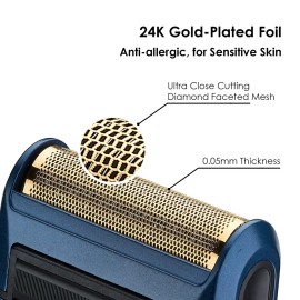 Styleader Retro Electric Razor for Men, Rechargeable Mens Gold Foil Shavers,Travel Electric Shavers for Men(Blue)