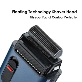 Styleader Retro Electric Razor for Men, Rechargeable Mens Gold Foil Shavers,Travel Electric Shavers for Men(Blue)