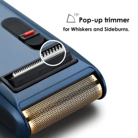 Styleader Retro Electric Razor for Men, Rechargeable Mens Gold Foil Shavers,Travel Electric Shavers for Men(Blue)