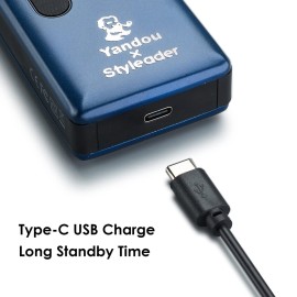 Styleader Retro Electric Razor for Men, Rechargeable Mens Gold Foil Shavers,Travel Electric Shavers for Men(Blue)