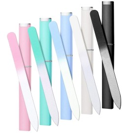 5 Pack Glass Nail Files with Case Crystal Glass Fingernail Files Double Sided Glass Nail File Mixed Color Manicure Set for Gentle Nail Care Christmas Gifts Stocking Stuffers for Women 5 Pack Glass Nail Files with Case Crystal Glass Fingernail Files Double Sided Glass Nail File Mixed Color Manicure Set for Gentle Nail Care Christmas Gifts Stocking Stuffers for Women