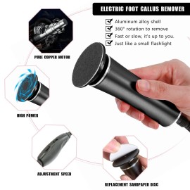 Electric Foot File Callus Remover Professional Foot File Pedicure Tools Adjustable Speed 120pcs Replacement Sandpaper disc Easy to Remove Cutin Dead Skin calluses(Black 120pcs) Electric Foot File Callus Remover Professional Foot File Pedicure Tools Adjustable Speed 120pcs Replacement Sandpaper disc Easy to Remove Cutin Dead Skin calluses(Black 120pcs)