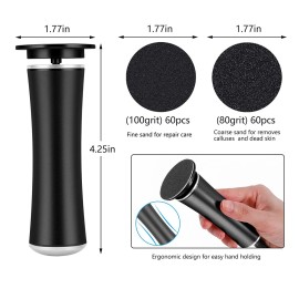 Electric Foot File Callus Remover Professional Foot File Pedicure Tools Adjustable Speed 120pcs Replacement Sandpaper disc Easy to Remove Cutin Dead Skin calluses(Black 120pcs) Electric Foot File Callus Remover Professional Foot File Pedicure Tools Adjustable Speed 120pcs Replacement Sandpaper disc Easy to Remove Cutin Dead Skin calluses(Black 120pcs)