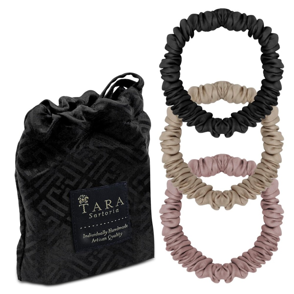 Luxury Artisan Mulberry Silk Scrunchies For Hair, 27 Momme Pure Natural Silk Luxury Artisan Mulberry Silk Scrunchies For Hair, 27 Momme Pure Natural Silk