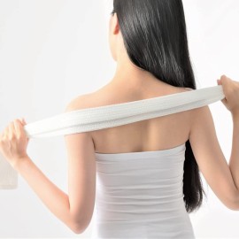 Super Soft Exfoliating Washcloth [Made in Japan] Shower Back Scrubber with Amino Acid Extract Blended as Moisturizing Essence, Exfoliating Towel for Sensitive Skin (Amino Acid Blended)