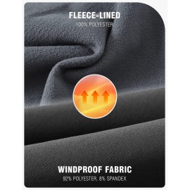 TBMPOY Men\'s Snow Ski Hiking Pants Waterproof Winter Fleece Lined Pants Camping Skiing Ice Fishing Pants with Belt 02 Thick Dark Grey L