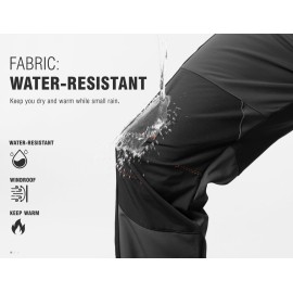 TBMPOY Men\'s Snow Ski Hiking Pants Waterproof Winter Fleece Lined Pants Camping Skiing Ice Fishing Pants with Belt 02 Thick Dark Grey L