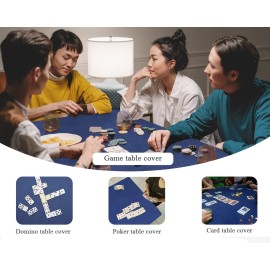 Plusvivo Felt Game Table Cover - Poker, Mahjong, Bridge; Machine Washable (36 x 36 Blue)