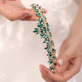 JWICOS Vintage Bridal Wedding Tiara Crystal Gemstone Queen Crown for Brides Rhinestone Halloween Crown for Women Prom Party