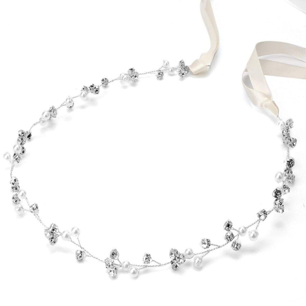 Didder Silver Bridal Headpiece, Rhinestone Wedding Headband, Crystal Hair Accessories for Brides, Women Wedding Jewelry for Bridesmaids