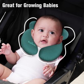KAKIBLIN Baby Travel Pillow, Infant Head and Neck Support Pillow for Car Seat, Pushchair, for 0-1 Years Old Baby (Green)