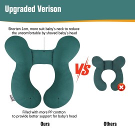 KAKIBLIN Baby Travel Pillow, Infant Head and Neck Support Pillow for Car Seat, Pushchair, for 0-1 Years Old Baby (Green)