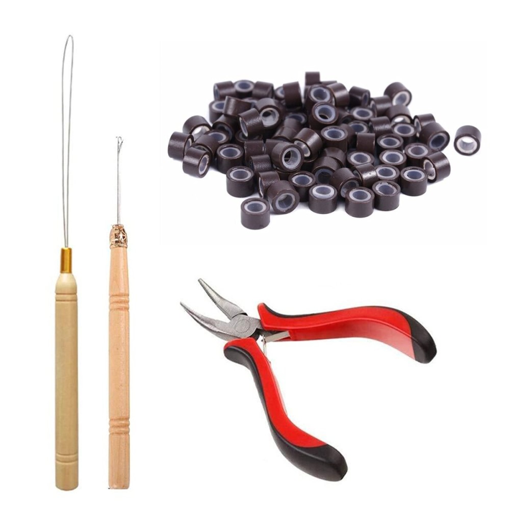 Orgrimmar Hair Extension Tool Kit Hair Extension Remove Pliers Pulling Hook 500 PCS Micro Silicone Rings Bead Device Tool Kits for Professional Hair Styling Tools Accessory (Dark Brown) Orgrimmar Hair Extension Tool Kit Hair Extension Remove Pliers Pulling Hook 500 PCS Micro Silicone Rings Bead Device Tool Kits for Professional Hair Styling Tools Accessory (Dark Brown)