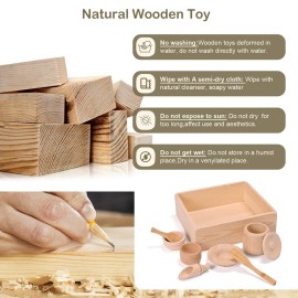 Sparkle Race Sensory Bin Tools with Wooden Box Tray Montessori Toys for Toddlers, Waldorf Toys, Wooden Scoop Dish and Tongs for Kids, Montessori Kitchen for Sensory Table Fine Motor Learning Skills