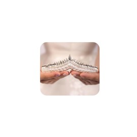 JWICOS Pearl Crystal Tiara Crown Wedding Tiaras for Brides and Bridesmaid Rhinestone Bridal Headband Tiara for Pageant Prom Wedding Hair Accessories for Women