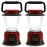 FANT.LUX LED Lantern Variable Power Retro Battery Powered Camping Light, COB High Brightness Dimmable Camping Lamp for Hiking, Fishing, Repairing and Emergency Lighting (Red-2 Pack)