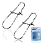 SINGMATOOLS 100 Pack Fishing Duo Lock Snap Fishing Gear Hooked Snap Speed Clips Fishing Lures Connector Quick Change