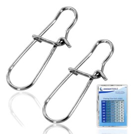 SINGMATOOLS 100 Pack Fishing Duo Lock Snap Fishing Gear Hooked Snap Speed Clips Fishing Lures Connector Quick Change