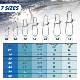 SINGMATOOLS 100 Pack Fishing Duo Lock Snap Fishing Gear Hooked Snap Speed Clips Fishing Lures Connector Quick Change