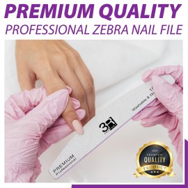 180 Grit Nail File - 3R Factory Emery Boards for Nails, Double Sided Nail Files for Natural Nails, Limas 100/180 Board Nail Files for Acrylic Nails (10pcs Pack)