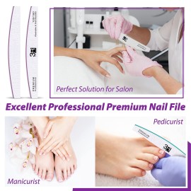 180 Grit Nail File - 3R Factory Emery Boards for Nails, Double Sided Nail Files for Natural Nails, Limas 100/180 Board Nail Files for Acrylic Nails (10pcs Pack)