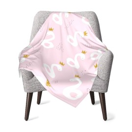Duduho Cute Childish Swan Princess Baby Blankets Soft Warm Fuzzy Plush Bed Throw Blanket for Newborn Infant Toddler Girls Boys Kids, 30X40