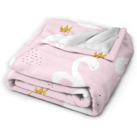 Duduho Cute Childish Swan Princess Baby Blankets Soft Warm Fuzzy Plush Bed Throw Blanket for Newborn Infant Toddler Girls Boys Kids, 30X40