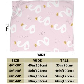 Duduho Cute Childish Swan Princess Baby Blankets Soft Warm Fuzzy Plush Bed Throw Blanket for Newborn Infant Toddler Girls Boys Kids, 30X40