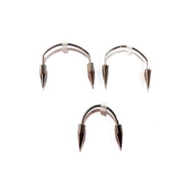 3Pcs No Piercing Stainless Steel Vampire Teeth Fangs Set Barbell Canine Smile Teeth Spike Tiger Lips hoop Ring for Women Men Halloween Party Easter Body Jewelry-D 3pcs