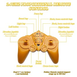 Hitish Remote Control Tower Crane Die Cast Truck Hoist Dragline 1:14 Scale 2.4GHz Remote Control Engineering Lift Model Truck Crawler Loader Excavator Bulldozer Construction Toy for Boys & Girls