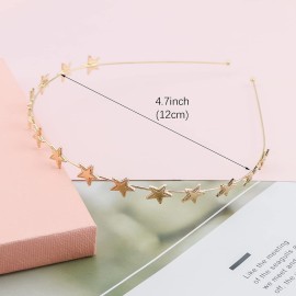 Aswewamt 2 PACK Alloy Five-pointed Star Headbands,Bridal Hair Hoop Wedding Hair Accessories Ornaments for Elegant Women Girls