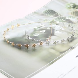 Aswewamt 2 PACK Alloy Five-pointed Star Headbands,Bridal Hair Hoop Wedding Hair Accessories Ornaments for Elegant Women Girls