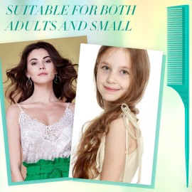 2 Pack Rat Tail Combs for Women Fine Tooth Comb Parting Tip Carbon Fiber Root Teasing Anti Static Heat Resistant Adding Volume Evening Hair Styling (Green) 2 Pack Rat Tail Combs for Women Fine Tooth Comb Parting Tip Carbon Fiber Root Teasing Anti Static Heat Resistant Adding Volume Evening Hair Styling (Green)