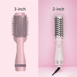 DAN Technology Hair Dryer, Negative Ion 3 in 1 Paddle Brush Dryer & Styler, Pink, 600W, for Damaged Hair, with 2 Speeds, 3 Heating Settings, Nylon Material, ALCI Safety Plug, [IN] Hair Care or Beauty