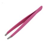 Millan Collection Slant Tip Eyebrow Tweezers Precision Tweezers for Eyebrows, Facial Hair & Ingrown Hair Removal - Professional Stainless Steel (Pink), MC-TWZ-PINK