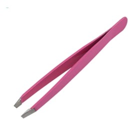 Millan Collection Slant Tip Eyebrow Tweezers Precision Tweezers for Eyebrows, Facial Hair & Ingrown Hair Removal - Professional Stainless Steel (Pink), MC-TWZ-PINK