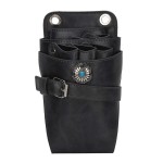 Barber Pocket Pouch, Small PU Pocket Hairdressing Tool with Adjustable Belt Multiple Pockets Professional Practical Waist Pouch for Barber Black