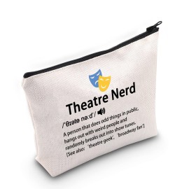MBMSO Theatre Gifts Theatre Nerd Makeup Bag Drama Gifts Musical Gifts Theatre Lover Gifts Comedy Tragedy Masks Travel Bag Theatre Geek Gifts (Theatre Nerd bag)
