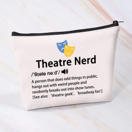 MBMSO Theatre Gifts Theatre Nerd Makeup Bag Drama Gifts Musical Gifts Theatre Lover Gifts Comedy Tragedy Masks Travel Bag Theatre Geek Gifts (Theatre Nerd bag)