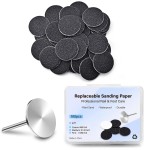 100pcs Foot File Sandpaper Disc with 1 Metal Shaft Replaceable Sanding Pads for Electric Foot Rasp Files Callus Cuticle Hard Dead Skin Removal Pedicure Tools,HJ-NF037 (180 Grit)
