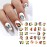 Thanksgiving Fall Nail Stickers Autumn Leaves Nail Art Water Decals Transfer Foils for Nails Supplies Watermark Yellow Maple Alphabet Flower Designs for Women Nail Tattoos Manicure Decorations 12PCS