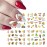 Thanksgiving Fall Nail Stickers Autumn Leaves Nail Art Water Decals Transfer Foils for Nails Supplies Watermark Yellow Maple Alphabet Flower Designs for Women Nail Tattoos Manicure Decorations 12PCS